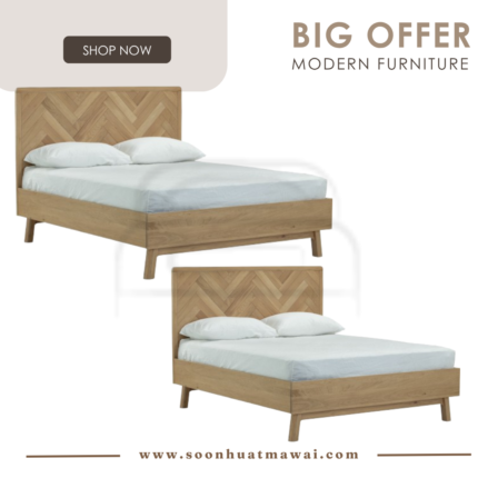 MERTON KING / QUEEN BED WITH 2000MM SIDE RAIL 1810 (HINLIM)
