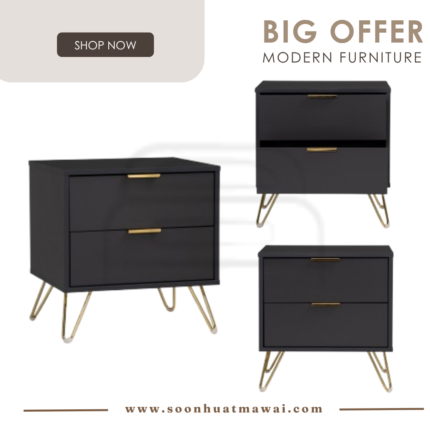 VOLOS SIDE TABLE WITH 2 DRAWER 808/172 (HINLIM)