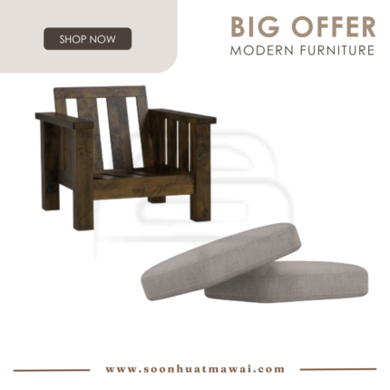 LEYTON 1 SEATER SOFA 1860 (FOAM BACK AND SEAT / WOOD FRAME ONLY) (HINLIM)