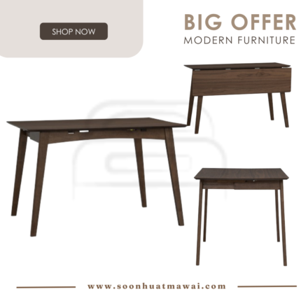 KLEIN 500+295X1200 EXT DINING TABLE 109/113 (HINLIM)