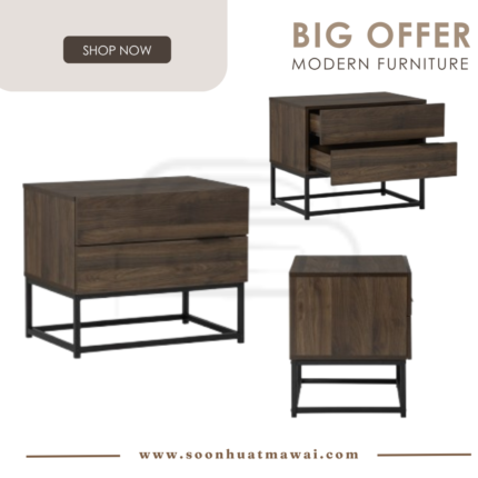 CAPRI SIDE TABLE WITH 2 DRAWER 802/170 (HINLIM)