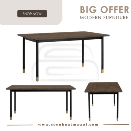 HAMILTON 900X1600 DINING TABLE 821/1812 (SOLID) (HINLIM)