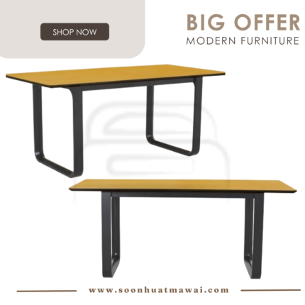 ULMER 900X1800 DINING TABLE 114/163 (HINLIM)