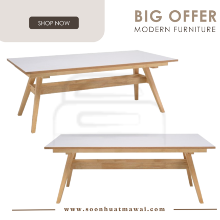 VALKO 1000X2000 DINING TABLE 112/161/112 (HINLIM)