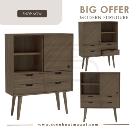TORRELL TALL SIDEBOARD WITH 4 DRAWER 1804 (HINLIM)