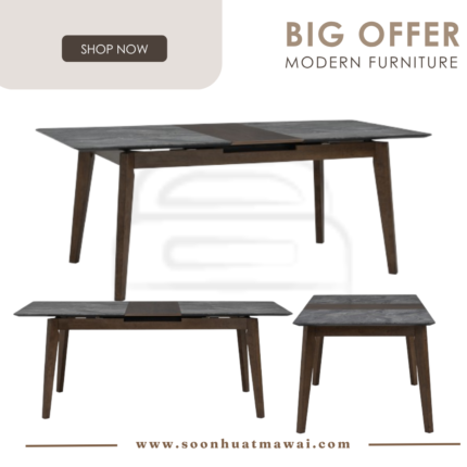 FORTIS 900 X 1600 + 400 EXT DINING TABLE 109/113/166 (HINLIM)