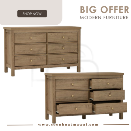 RHODES 6 DRAWER DRESSER 173 (HINLIM)