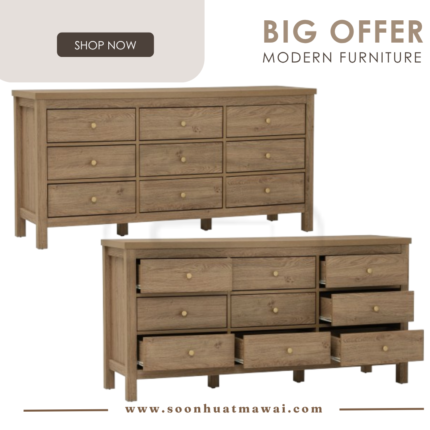 RHODES 9 DRAWER DRESSER 173 (HINLIM)