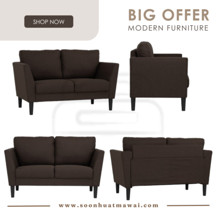GHIBLI 2 SEATER SOFA BLACK/6116 (HINLIM)