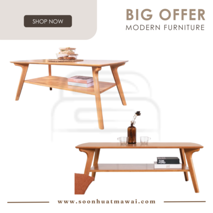EVELYN FJ 1260-10CT COFFEE TABLE YH BEECH / LIGHT WALNUT (MODA)