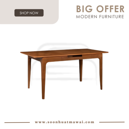 CHRISTINA RT 1109-TBL EXTENSION DINING TABLE 2000 MEDIUM BROWN / LIGHT WALNUT (MODA)