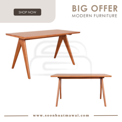 VELENTINA RT 930-TBL DINING TABLE 1450 LIGHT WALNUT / YH BEECH (MODA)
