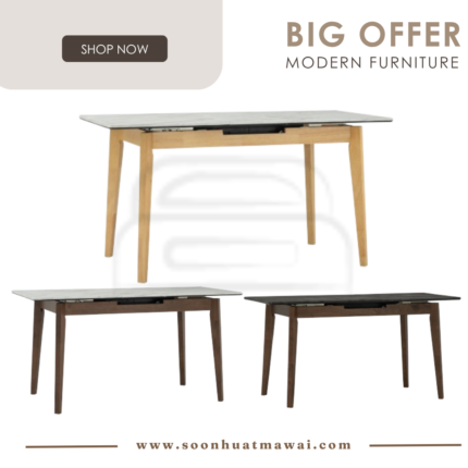 FOLTO 700 X 1200 + 300 EXT DINING TABLE 102/186 / 109/186 / 109/166 (HINLIM)
