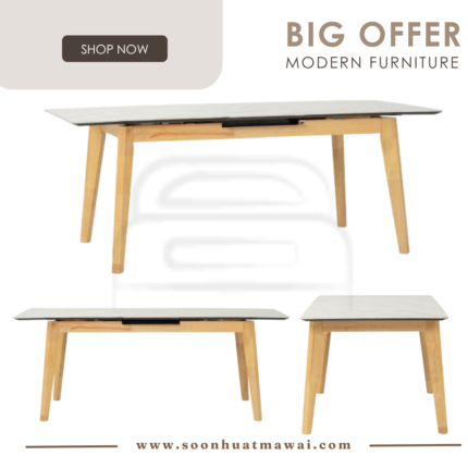 FOLTO 900 X 1600 + 400 EXT DINING TABLE 102/186 (HINLIM)