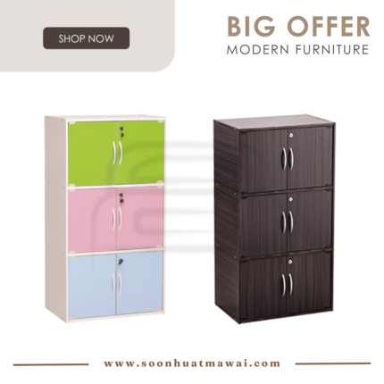 CODEY 6 DOOR STORAGE BOX WITH LOCK