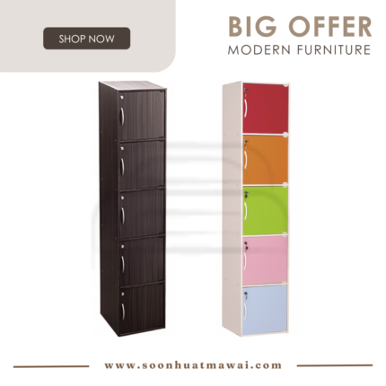 CODEY 5 DOOR STORAGE BOX WITH LOCK