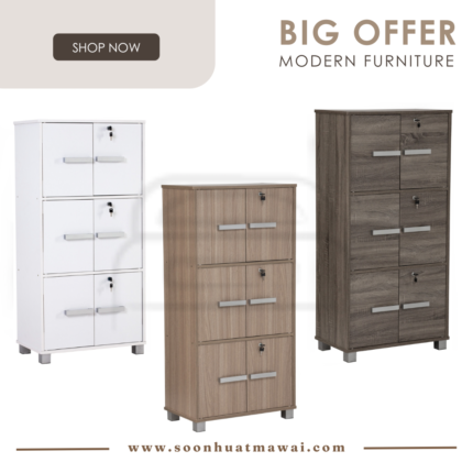 NAOMI 6 DOOR STORAGE BOX WITH LOCK