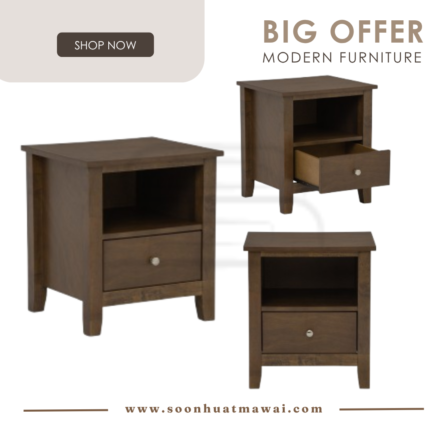 LAIDE BEDSIDE TABLE WITH 1 DRAWER 109 (HINLIM)