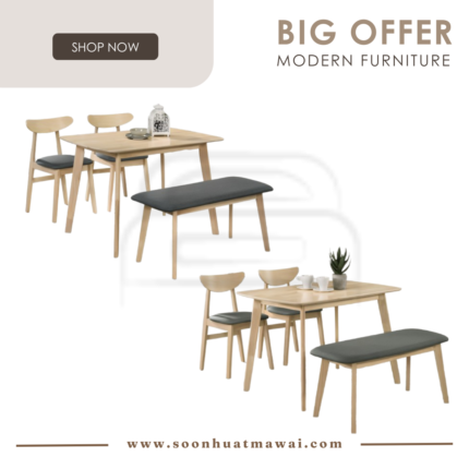 BEYOND-A DINING SET 1+2+BENCH CHAIR