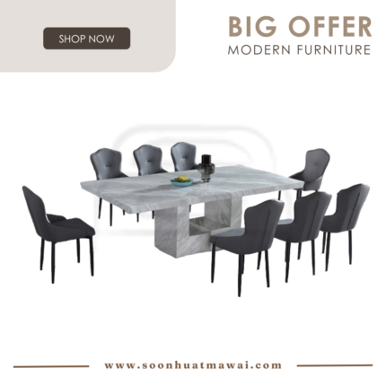 1121 T&L (3794-6)+ 215 (PU) DINING SET 1+8