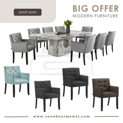 1121 T&L (5501-101)+S81501 (FABRIC) DINING SET 1+8