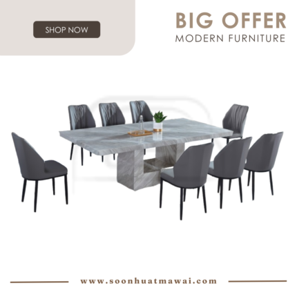 1121 T&L (3794-6)+209 (PU) DINING SET 1+8