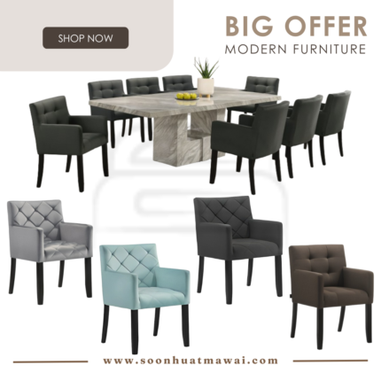 1121 T&L (3794-6)+S815 (FABRIC) DINING SET 1+8