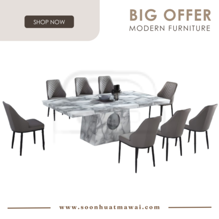 1121 T&L (5501-101)+206 (PU) DINING SET 1+8