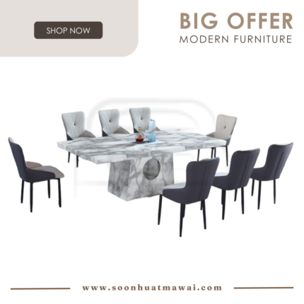 1121 T&L (5501-101)+213 (PU) DINING SET 1+8