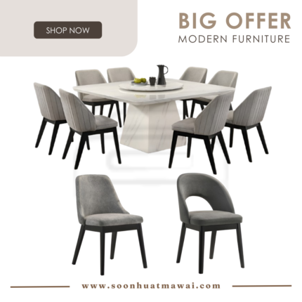5959 T&L (9609)+ 1124 (FABRIC) DINING SET 1+8