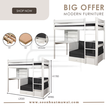 XLV 92907 LOFT BED+CUSHION