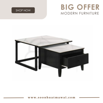 CT-807(2 IN 1)-CERAMIC TOP-COFFEE TABLE