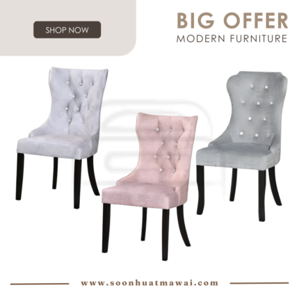 MJ131 (LV 004 SILVER, LV VELVET 001), MJ132 DINING CHAIR