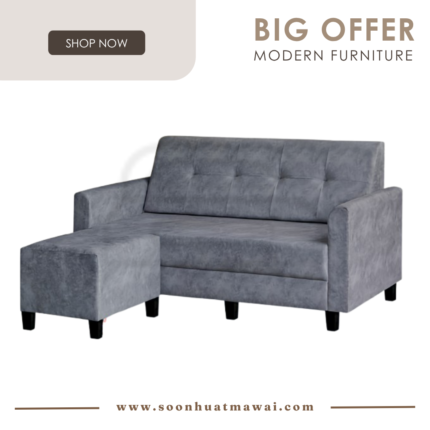 GY 3300-GREY L SHAPE SOFA