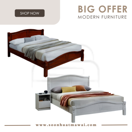 DB 6868 (KD)(OAK), DB 6868 (KD)(WHITE) WOODEN BED