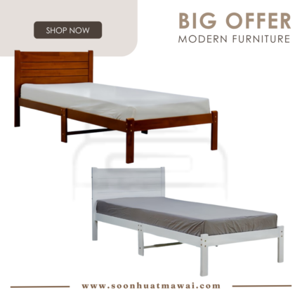 SB 57137(KD)(WHITE), SB 57137(KD)(OAK) WOODEN BED