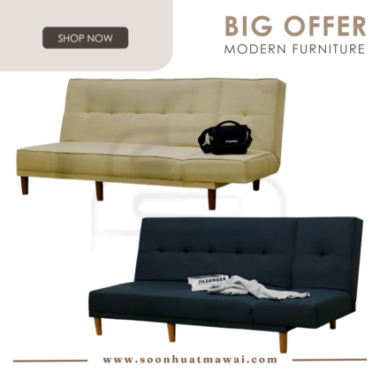 SF 571010 FABRIC F22-10, SF 571010 FABRIC BLACK SOFA BED