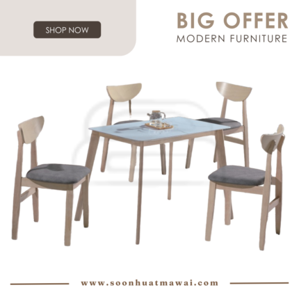 6012SS+CRM6012 + JASWAY STAR DINING SET 1+4