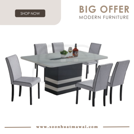 TL7027P+8014 + H8241, H8239 DINING SET 1+6