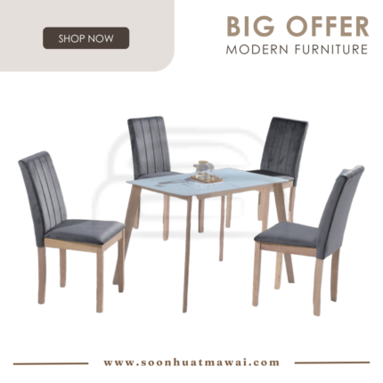 60122SS+CRM6012 + SYMPHONY DINING SET 1+4