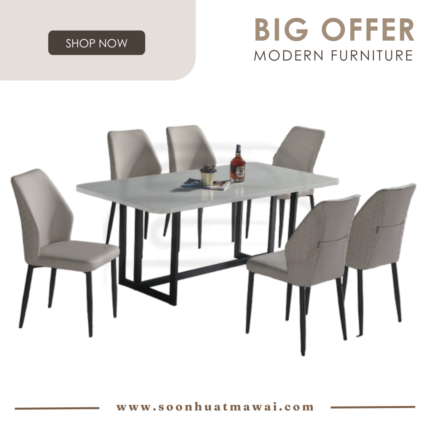 GREENGO+9015 + 255 ZQ DINING SET 1+6