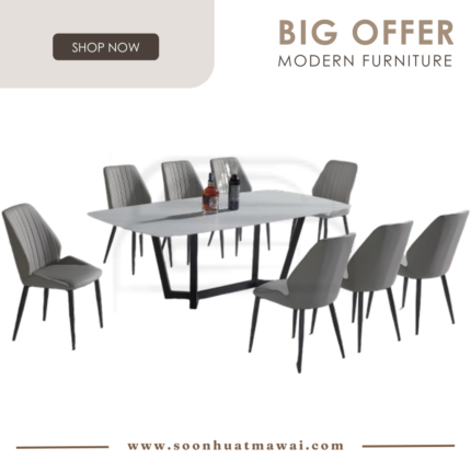 GOWIN+CRM9018 + 256 ZQ DINING SET 1+8