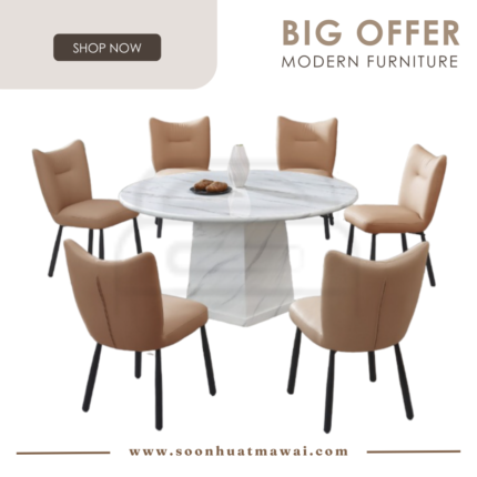 1200 T&L + 250 ZQ DINING SET 1+6