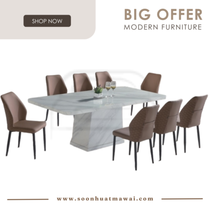 9018 T&L + 254 ZQ DINING SET 1+8