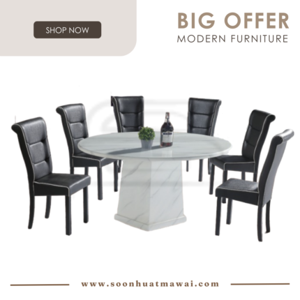 1200 T&L + H3933 DINING SET 1+6