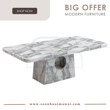 1121 T&L (501-101) MARBLE DINING TABLE