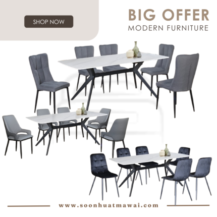 DT410A + J-C8-8 / TC-986 / YTC-036 DINING SET 1+6