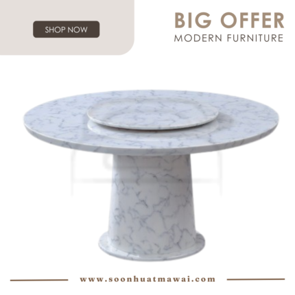1350, 1500 T&L (9367-2) MARBLE DINING TABLE