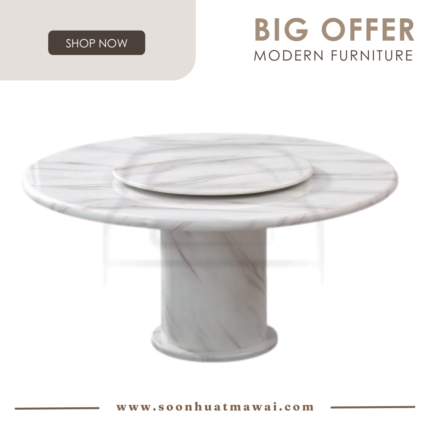 1300, 1350, 1500 T&L (62086-1) MARBLE DINING TABLE
