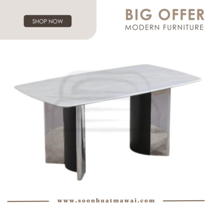 DT713+9016 (7224) MARBLE DINING TABLE